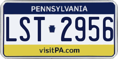 PA license plate LST2956
