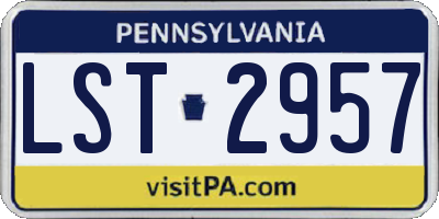 PA license plate LST2957