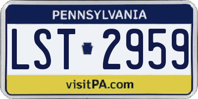 PA license plate LST2959
