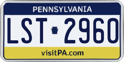 PA license plate LST2960