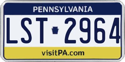 PA license plate LST2964