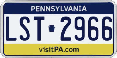 PA license plate LST2966