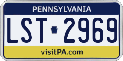 PA license plate LST2969