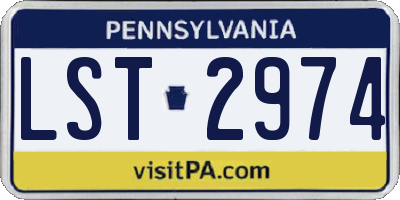 PA license plate LST2974