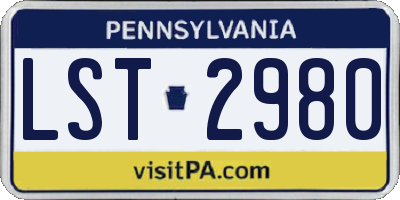 PA license plate LST2980