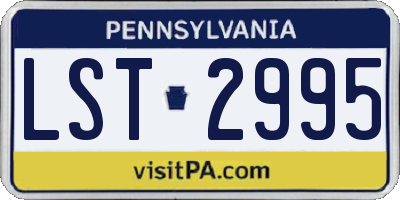 PA license plate LST2995