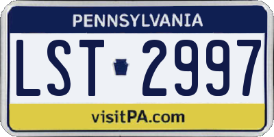 PA license plate LST2997