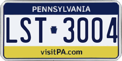 PA license plate LST3004