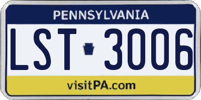 PA license plate LST3006