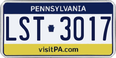 PA license plate LST3017