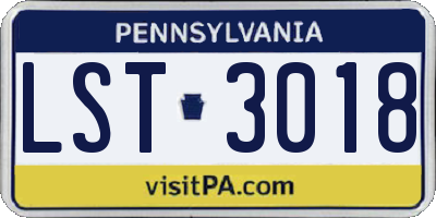 PA license plate LST3018