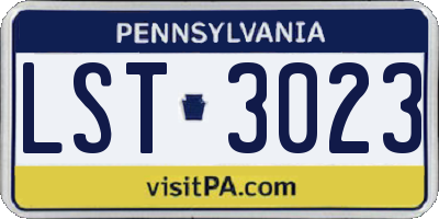 PA license plate LST3023