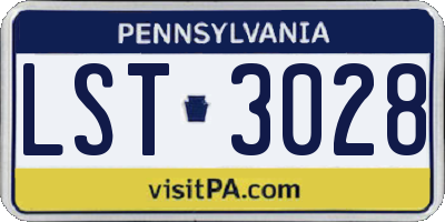 PA license plate LST3028