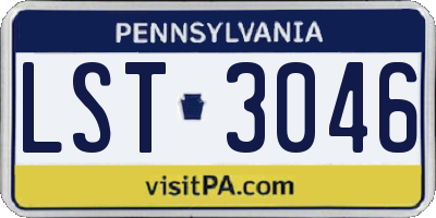 PA license plate LST3046