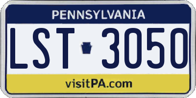 PA license plate LST3050