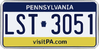PA license plate LST3051