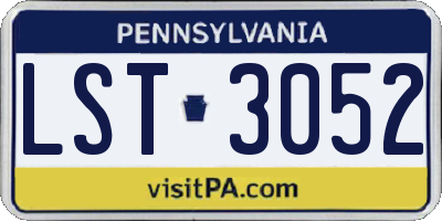 PA license plate LST3052