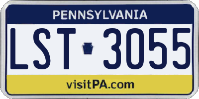 PA license plate LST3055