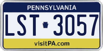 PA license plate LST3057