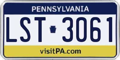 PA license plate LST3061