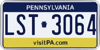PA license plate LST3064