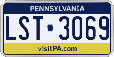 PA license plate LST3069