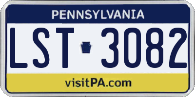 PA license plate LST3082