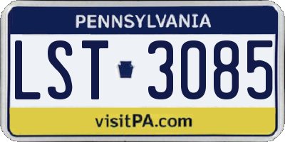 PA license plate LST3085