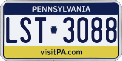 PA license plate LST3088