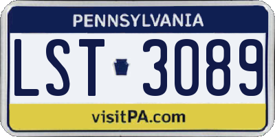 PA license plate LST3089