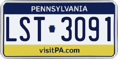 PA license plate LST3091