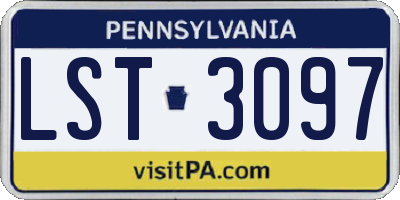 PA license plate LST3097