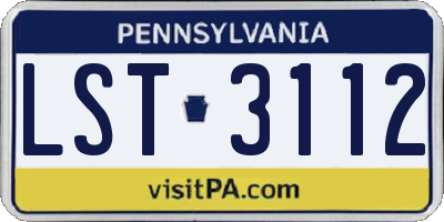 PA license plate LST3112