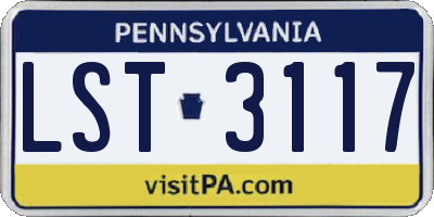 PA license plate LST3117
