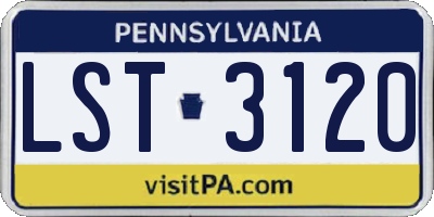 PA license plate LST3120