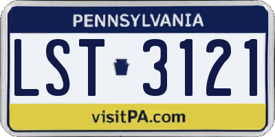 PA license plate LST3121