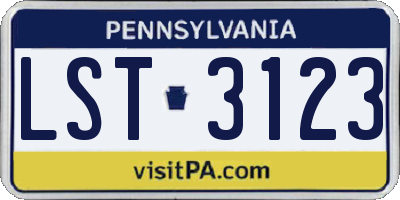 PA license plate LST3123