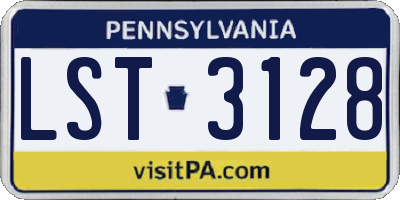 PA license plate LST3128
