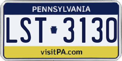 PA license plate LST3130