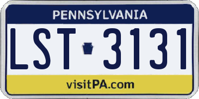 PA license plate LST3131