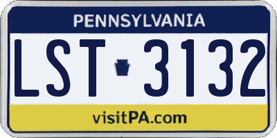 PA license plate LST3132