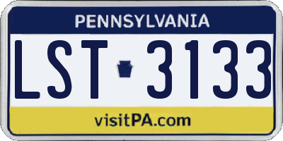 PA license plate LST3133