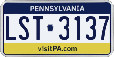 PA license plate LST3137