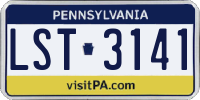 PA license plate LST3141