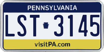 PA license plate LST3145