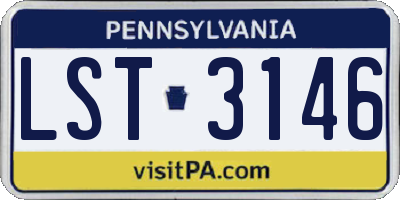 PA license plate LST3146