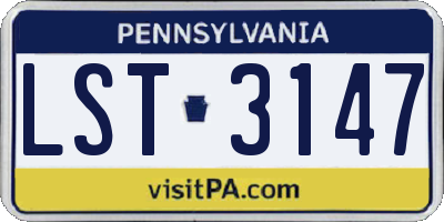 PA license plate LST3147