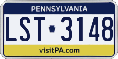 PA license plate LST3148