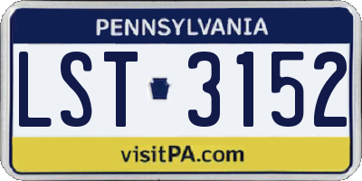 PA license plate LST3152