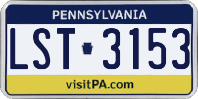 PA license plate LST3153